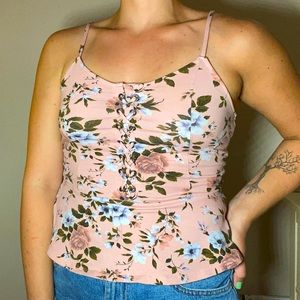 American Eagle | Women’s Floral Tank | Cropped